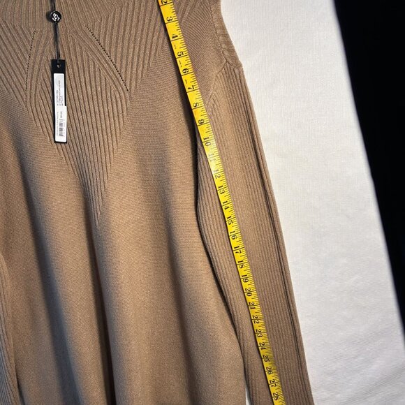 Ribbed Knit Camel Sweater For Women Turtleneck Style By Charlie B Size Tall/XXL - Picture 9 of 12